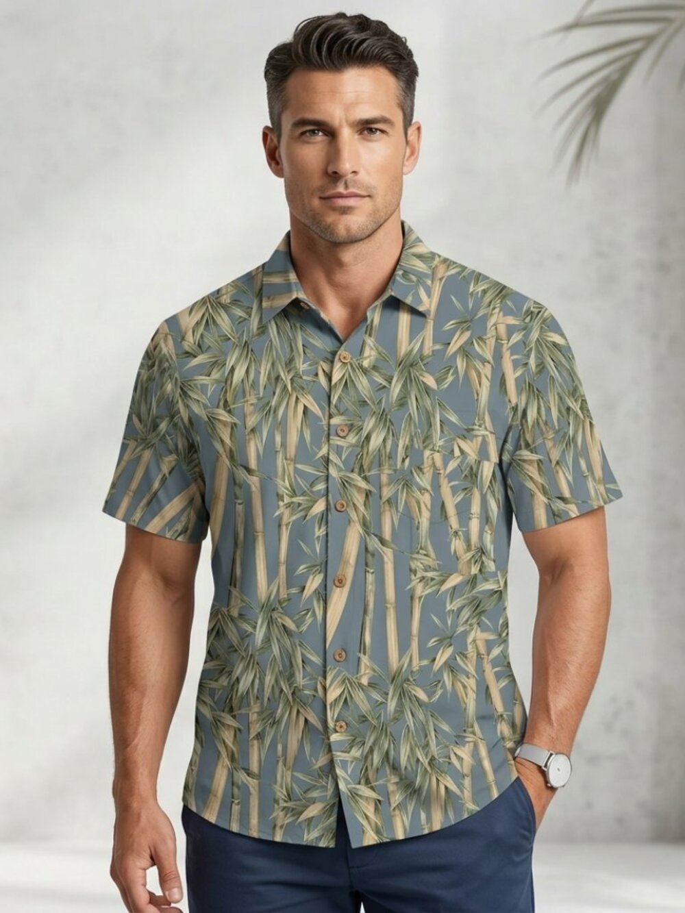 Jamaica Jaxx silk hawaiian button up shirt tropical floral casual men Large